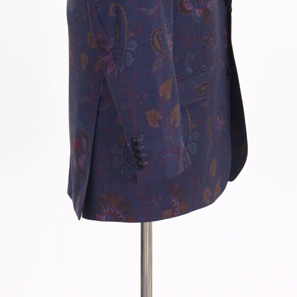 ETRO 42S Blue Blazer Sport Coat Jacket 2-Button Solid T444 - Picture 8 of 11